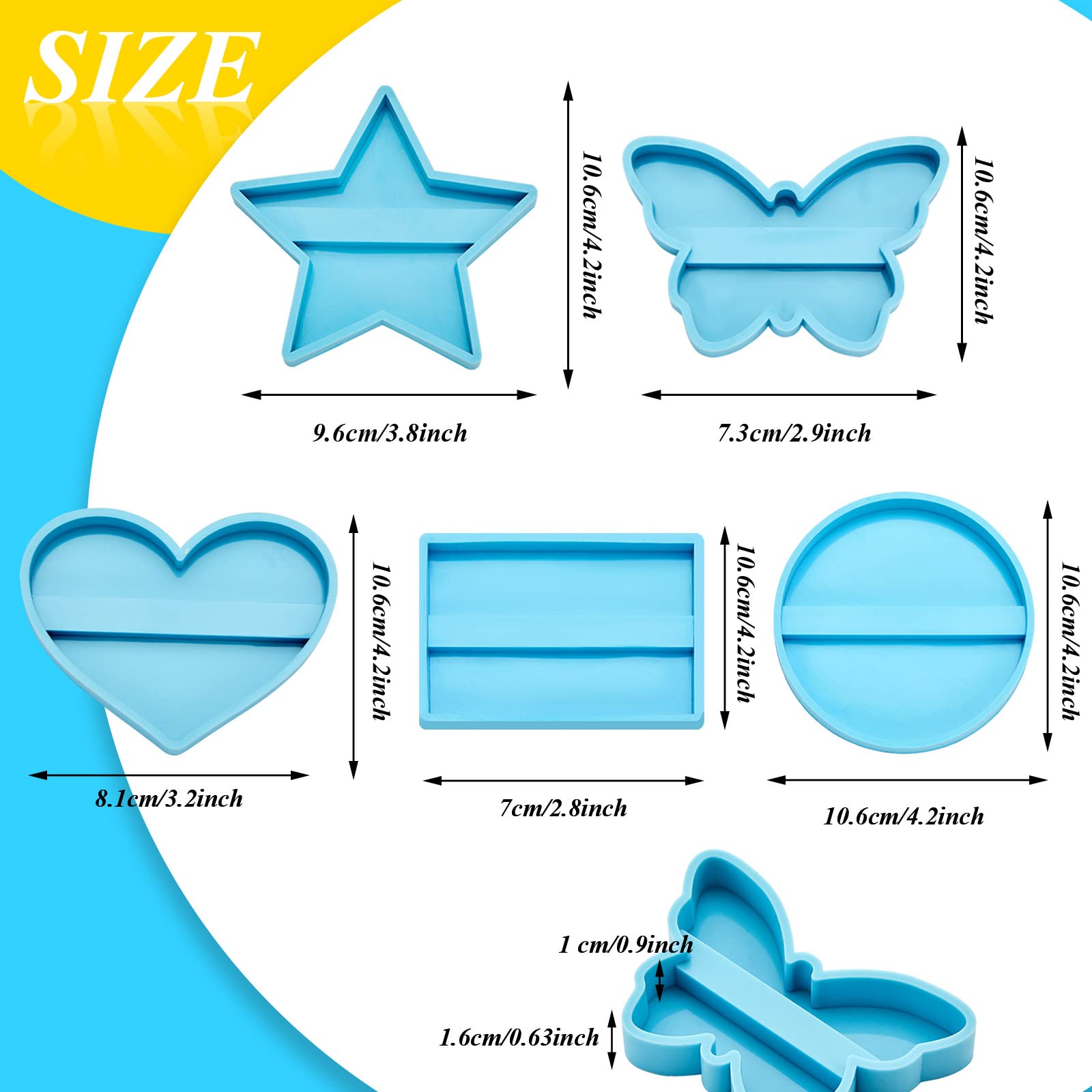 6-Piece Resin Business Card Holder & Phone Stand Mold Set - Silicone Name Display Organizer for Office Desktop, Countertop Decor, Resin Crafting & Business Card Storage