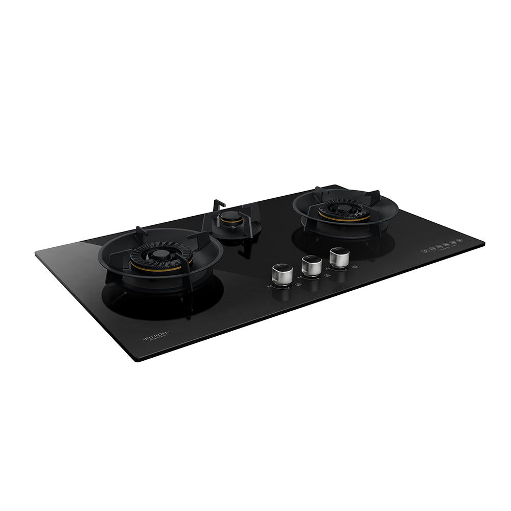 FH GS6530 SVSS TG 3 Burner Gas Stove with 2 Different Size Burners - Perfect for Home Kitchen Cooking & Outdoor Camping