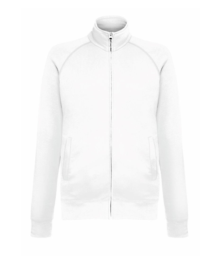 Fruit of the Loom Men's Lightweight Sweat Jacket - White | Comfortable Pullover Hoodie for Casual Wear, Gym & Outdoor Activities