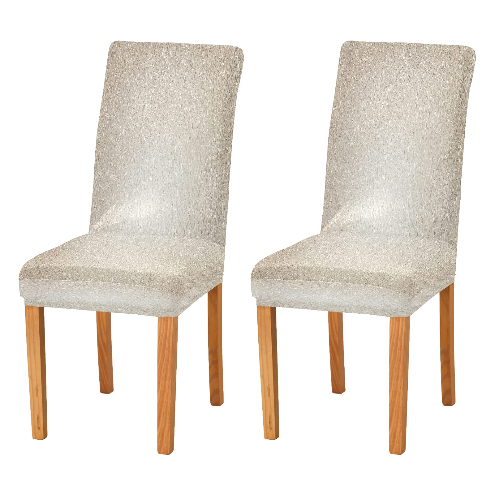 Golden Marble Stretch Dining Chair Covers Set of 2 - Washable Slipcovers with Anti-Dust Protection for Kitchen & Dining Room - Elegant Seat Protectors for Home Decor & Daily Use