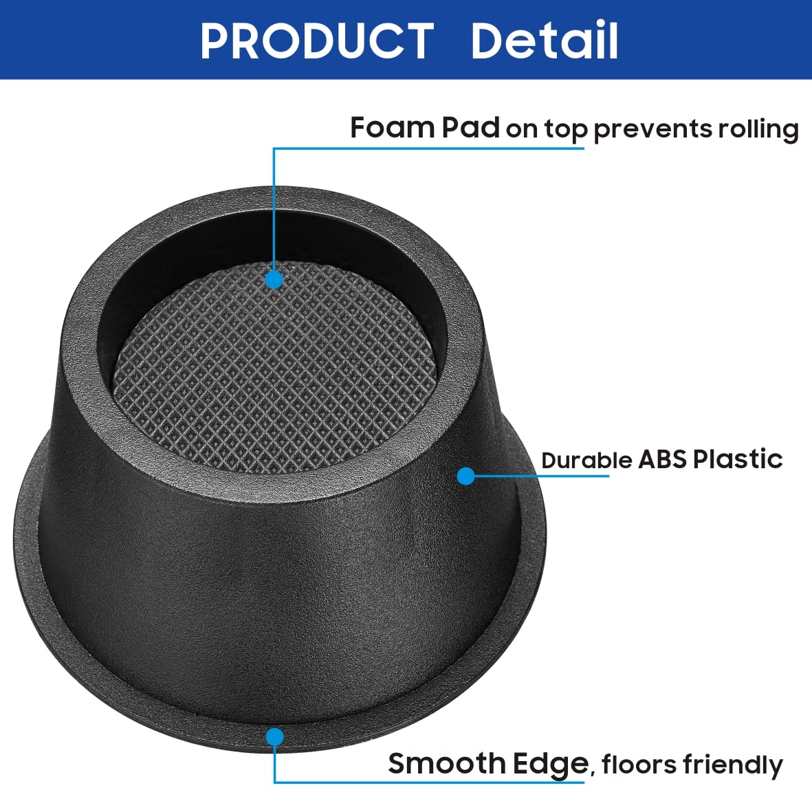 MixDora 2 Inch Round Bed Chair Risers with Non-Slip Foam Pads - Heavy Duty Furniture Lifters for Sofas, Couches, Desks & Tables (Set of 4) - Perfect for Home, Office & Dorm Room Furniture Elevation
