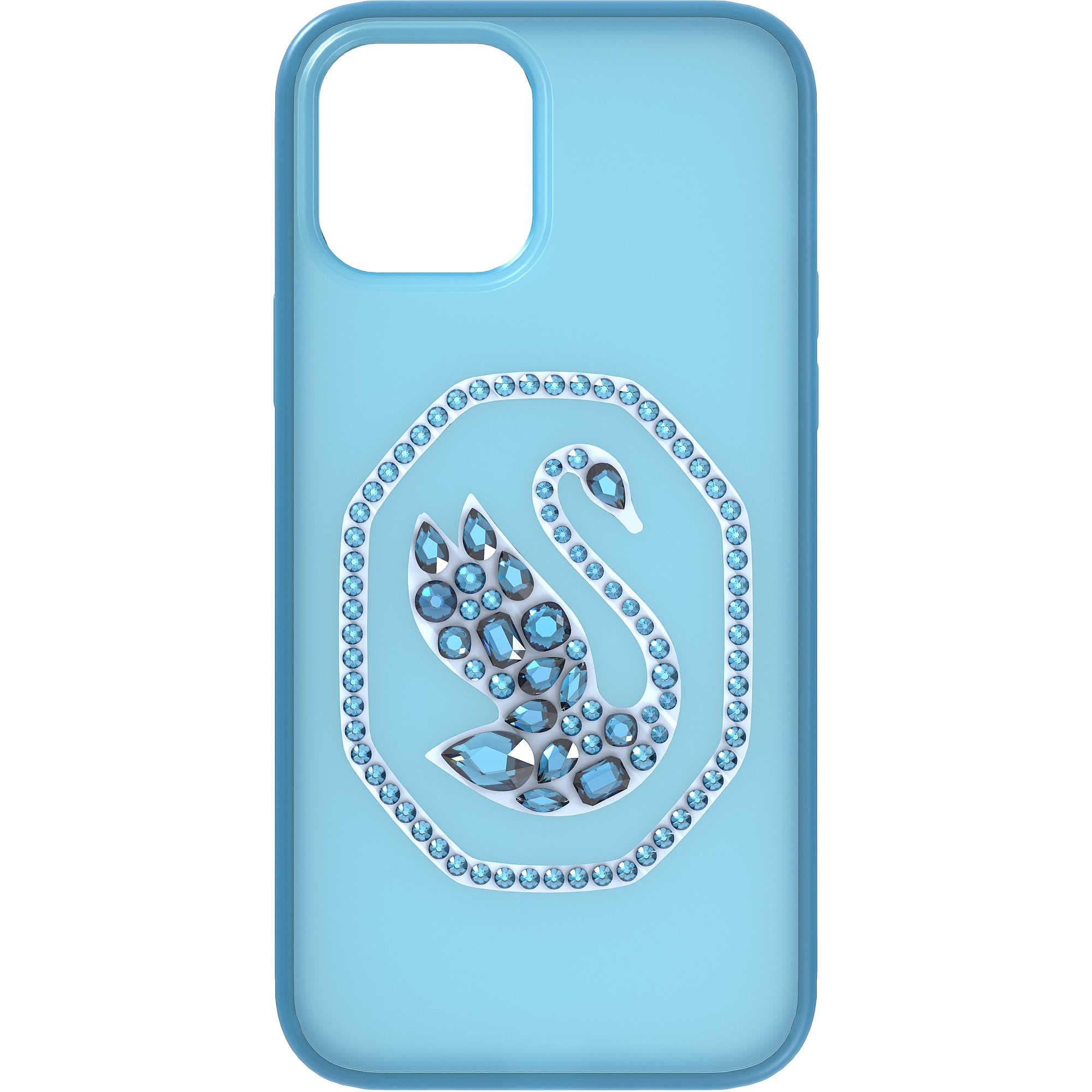 Swarovski Signum Crystal-Studded Smartphone Case for iPhone 12 Pro Max - Elegant Blue Rhinestone Protective Cover | Perfect for Parties, Weddings & Special Occasions