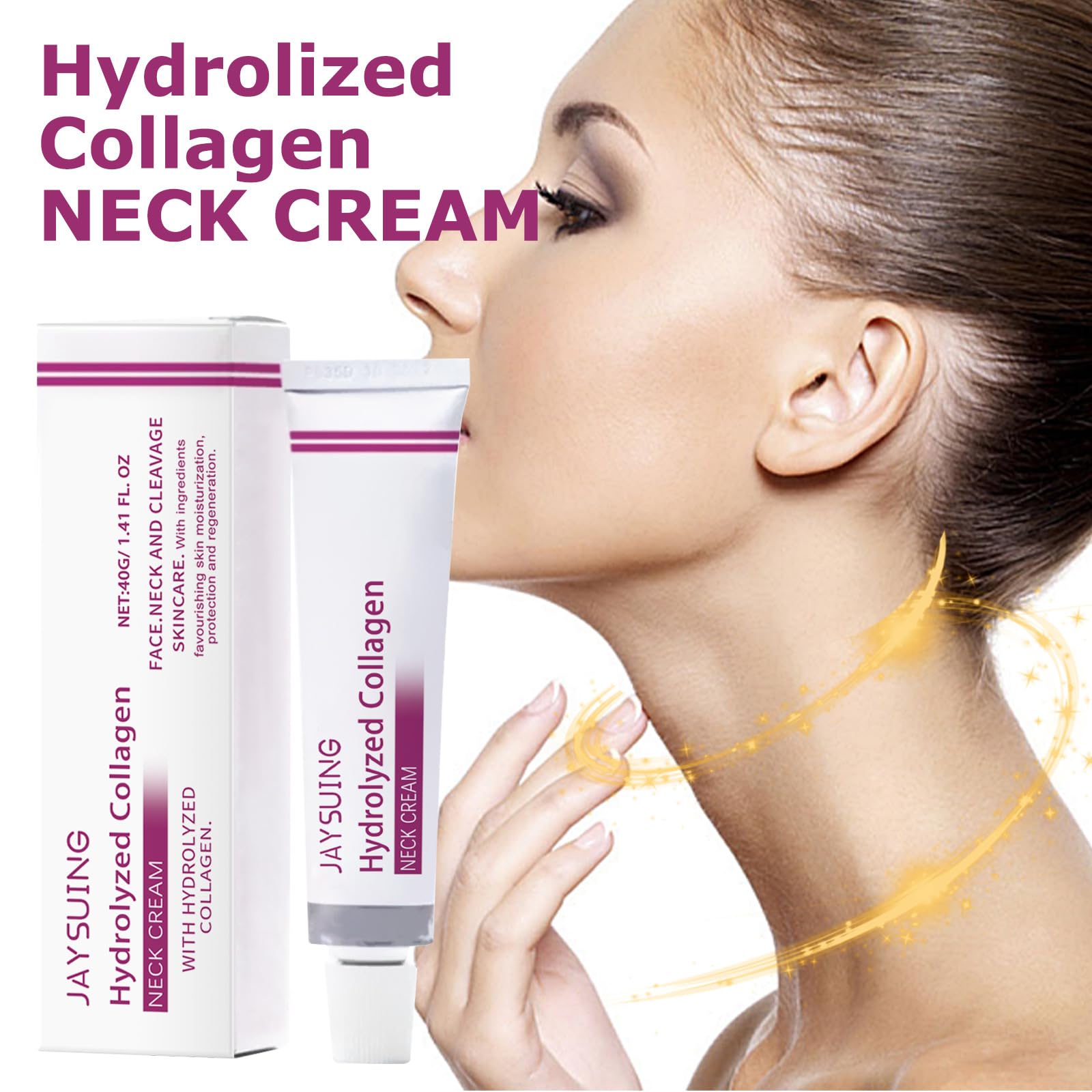 Hydrolyzed Collagen Neck Cream for Women - Anti-Aging Face & Neck Tightening Cream with Moisturizing & Firming Benefits | Spain Neckpon | Perfect for Night Routine & Wrinkle Reduction