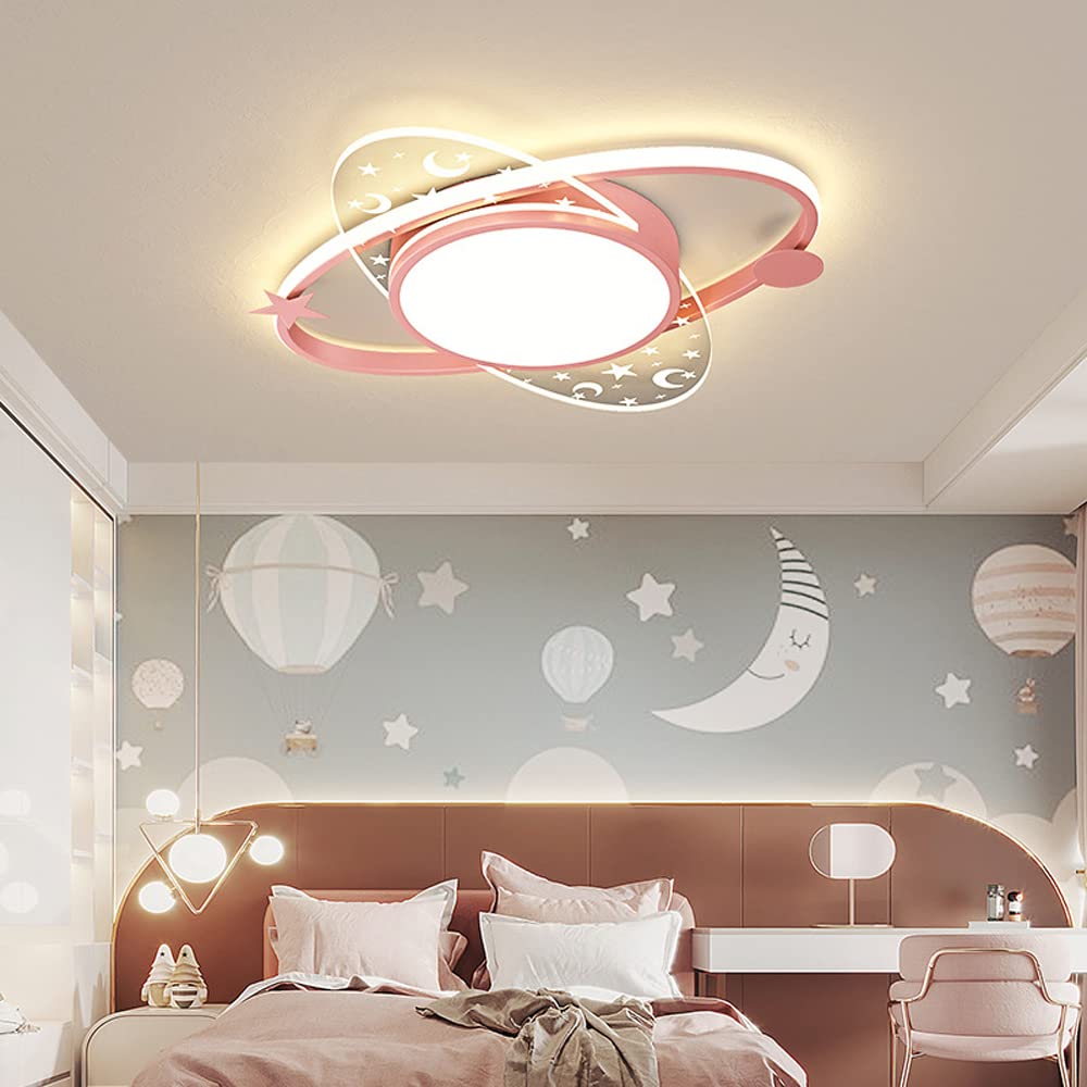 Dimmable LED Ceiling Light - Modern Acrylic Moon & Star Shaped Flush Mount Chandelier for Kids Room, Nursery, Bedroom & Hotel Decor | Soft Lighting for Nighttime Comfort & Themed Spaces