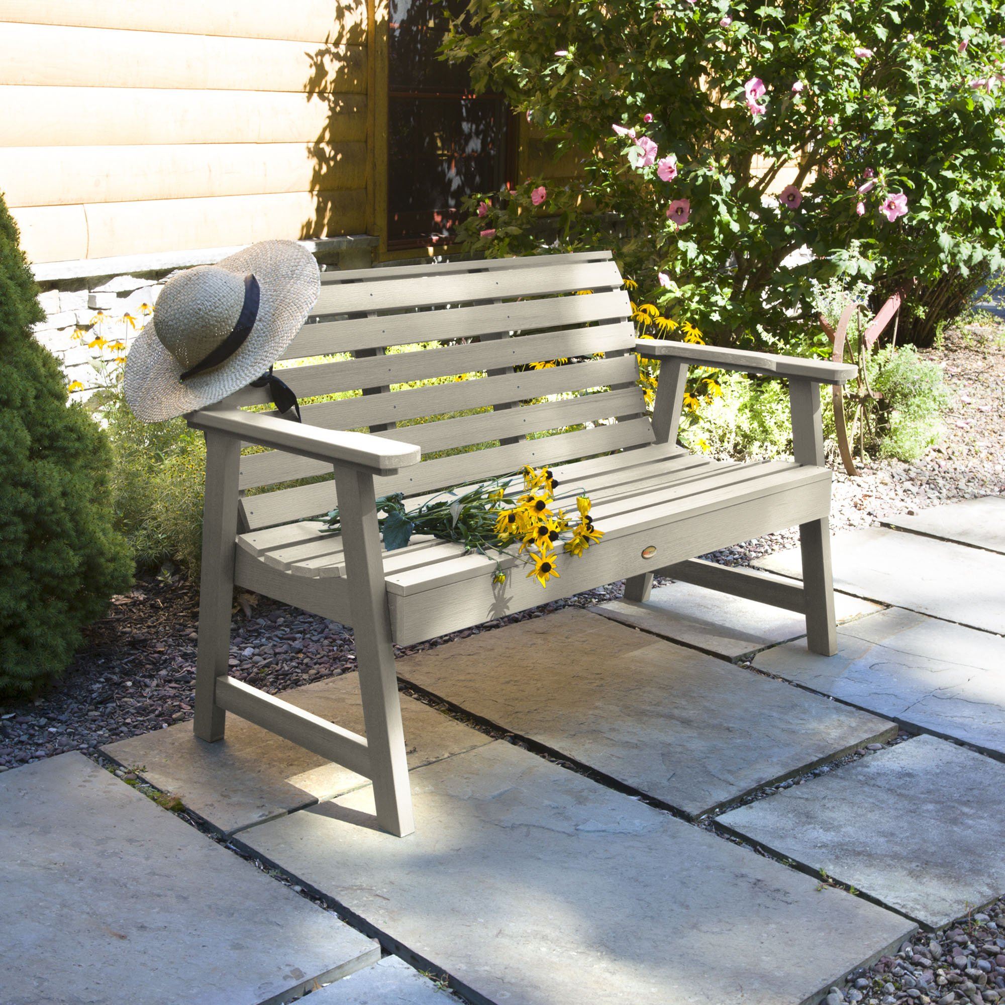 Weatherly 4ft Garden Bench - Outdoor Patio Furniture for Backyard, Porch, and Garden Seating - Durable & Weather-Resistant Wooden Bench