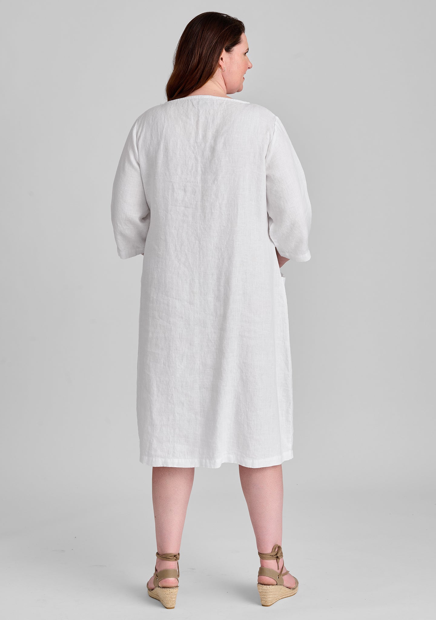 Women's Linen Slouch Pocket Shift Dress - Comfortable & Stylish Summer Casual Wear for Outings & Office