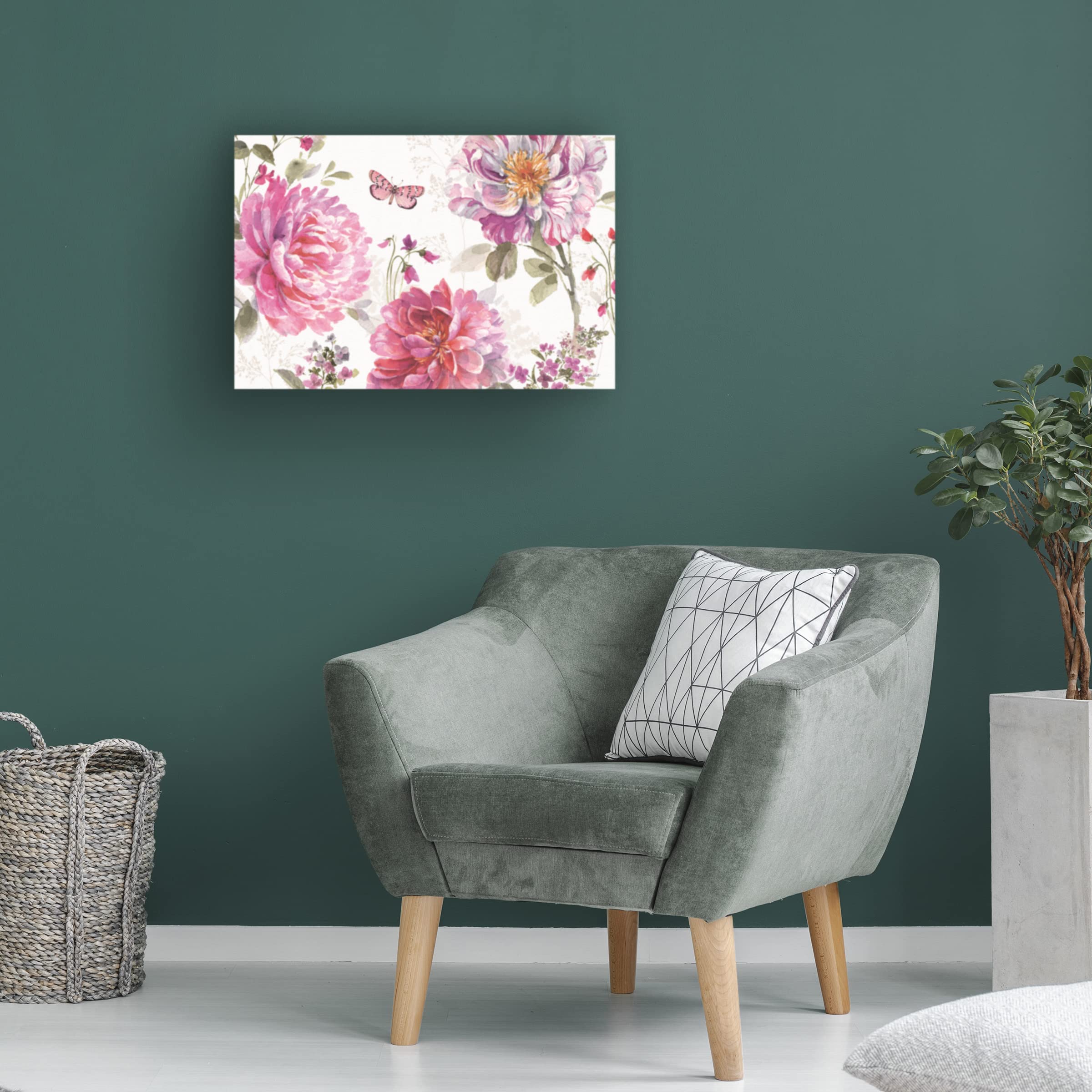 Lisa Audit 'Obviously Pink 18' Canvas Wall Art - Modern Abstract Pink Floral Painting - Perfect for Living Room, Bedroom & Office Decor