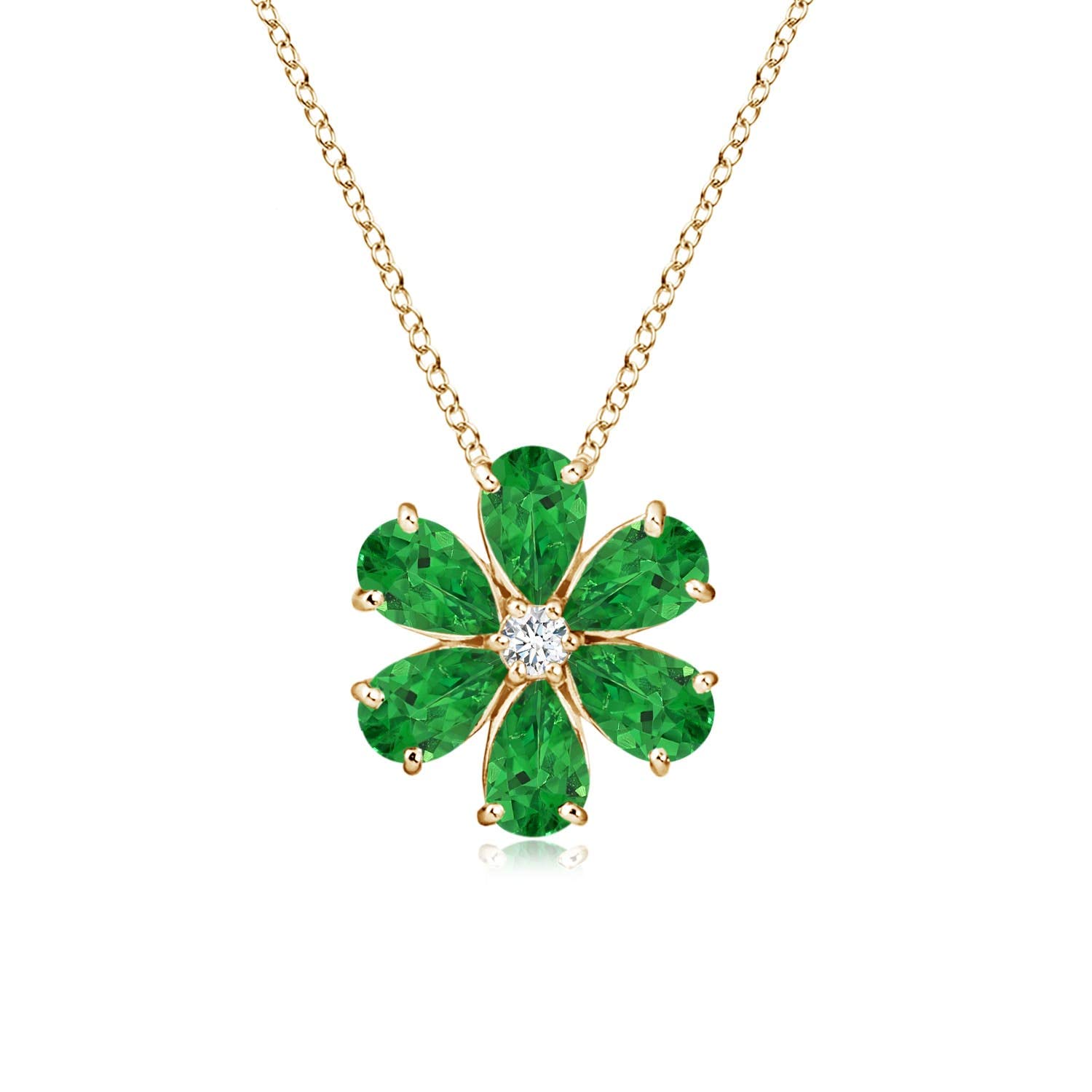 Angara Natural Tsavorite Pendant Necklace for Women - 14K Solid Gold or Sterling Silver Jewelry | Elegant Gift for Her, Birthday, Anniversary | Perfect for Weddings, Parties & Special Occasions