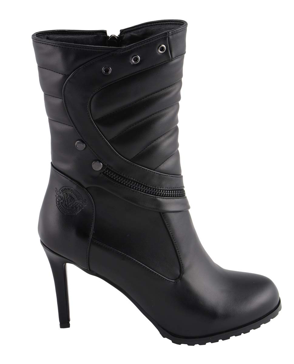 Milwaukee Performance Women's High Heel Boots with Side Zipper - Stylish Ankle Boots for Office, Party & Night Out
