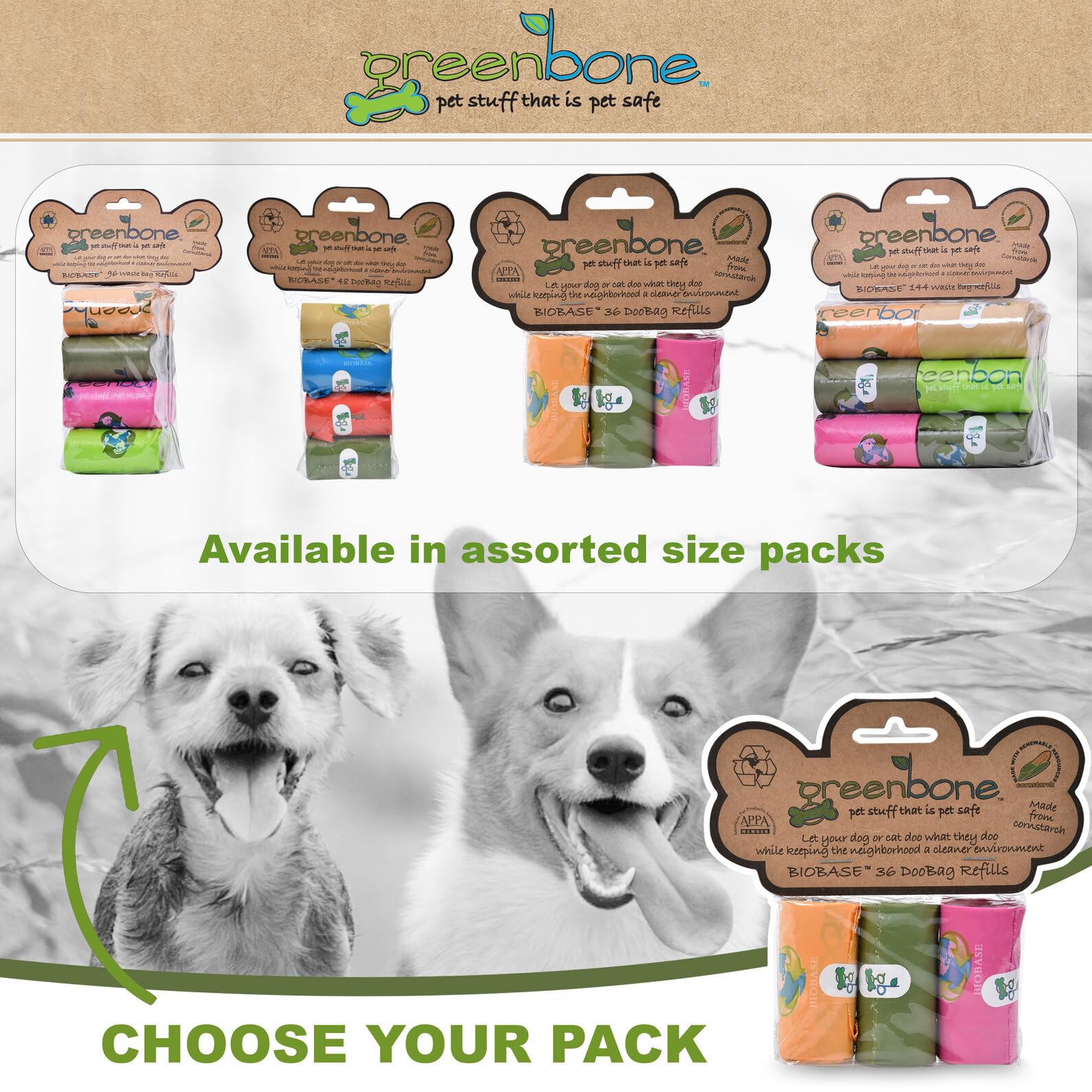 BioBase Pet Waste Bags - 12 Rolls (144 Count) | 13x9 Inch Dog Poop Bags | Eco-Friendly, Leak-Proof & Scented | Perfect for Dog Walks, Park Visits & Backyard Cleanup