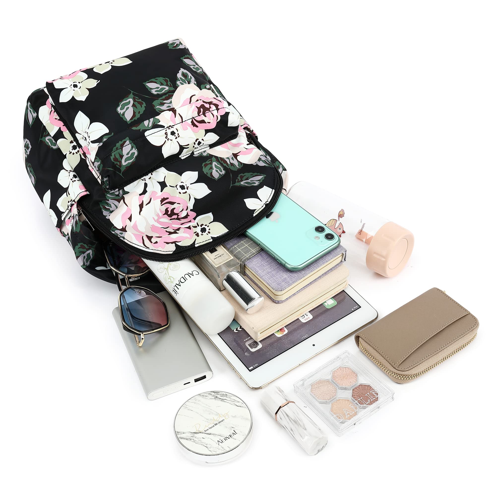 Mini Backpack for Women & Girls - Floral Small Backpack Purse for Teens & Kids, Lightweight School Backpack, Travel Daypack for School, Shopping, Hiking & Outdoor Activities