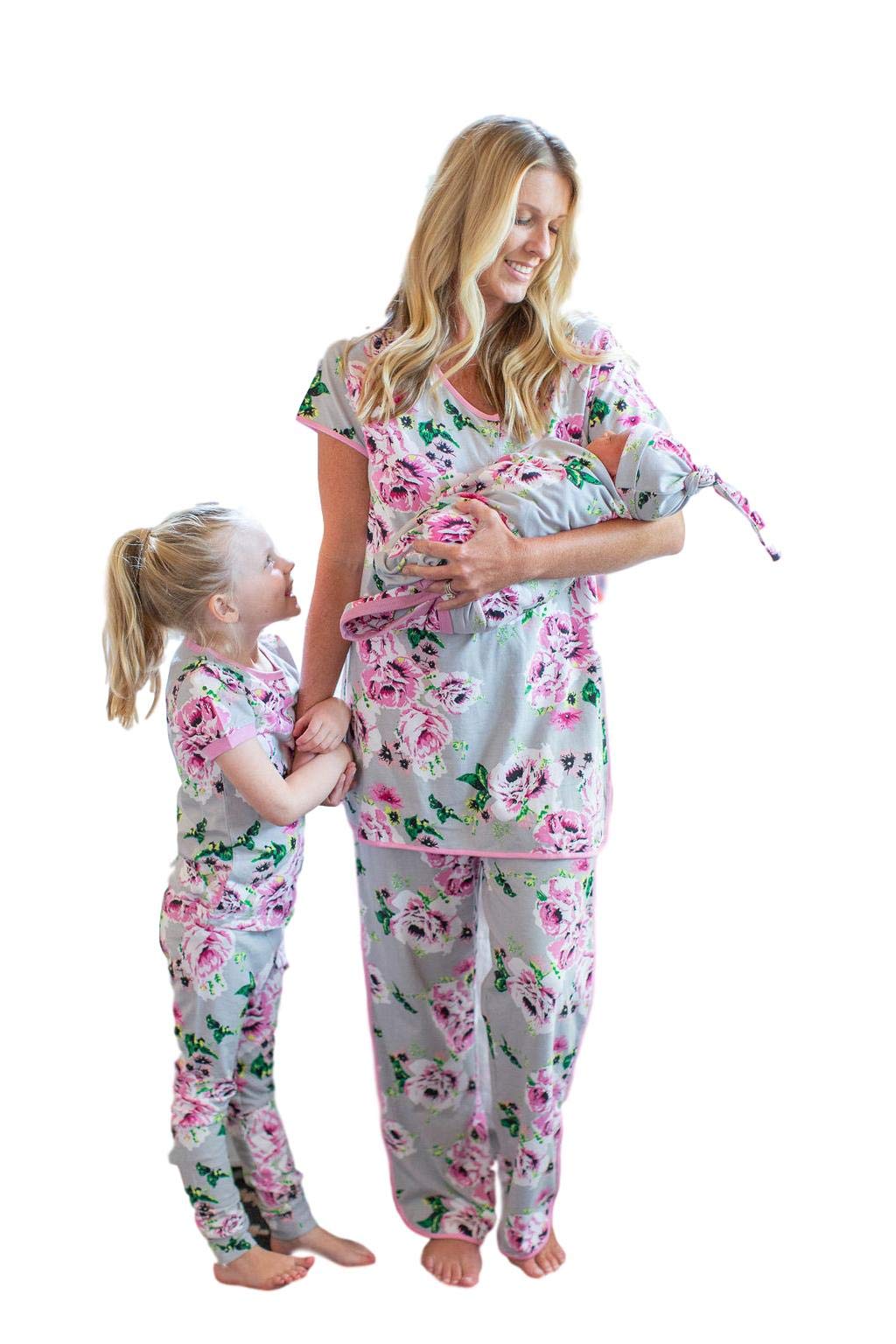 Matching Mom and Big Sister Pajamas Set with Swaddle Blanket - Mommy & Me Family Pajamas (XLarge/5T, Olivia) - Perfect for Family Photos, Christmas Gifts & Cozy Nights