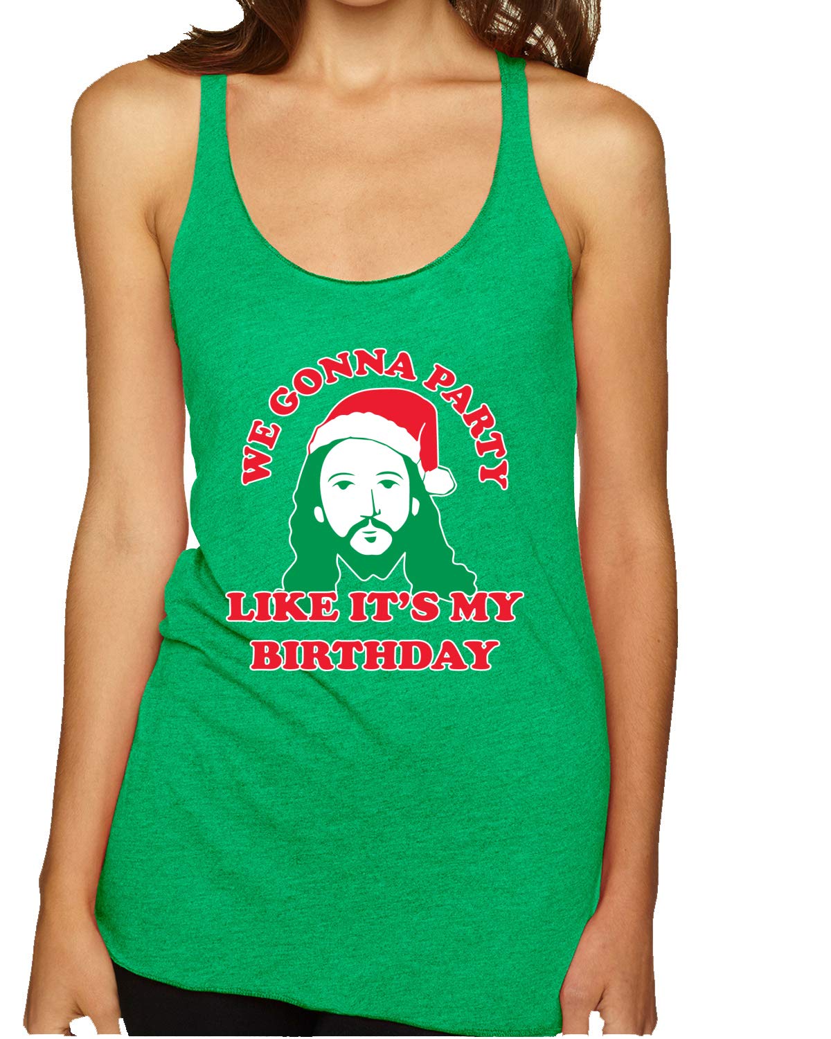 Fun Birthday & Christmas Tri-Blend Racerback Tank Top for Women - Perfect for Parties, Holidays & Casual Wear