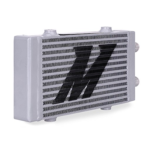 Universal Dual Pass Bar & Plate Oil Cooler Heat Exchanger - Small Silver by Mishimoto | High-Performance Cooling for Cars, Trucks & Motorcycles | Perfect for Racing, Off-Road & Daily Driving
