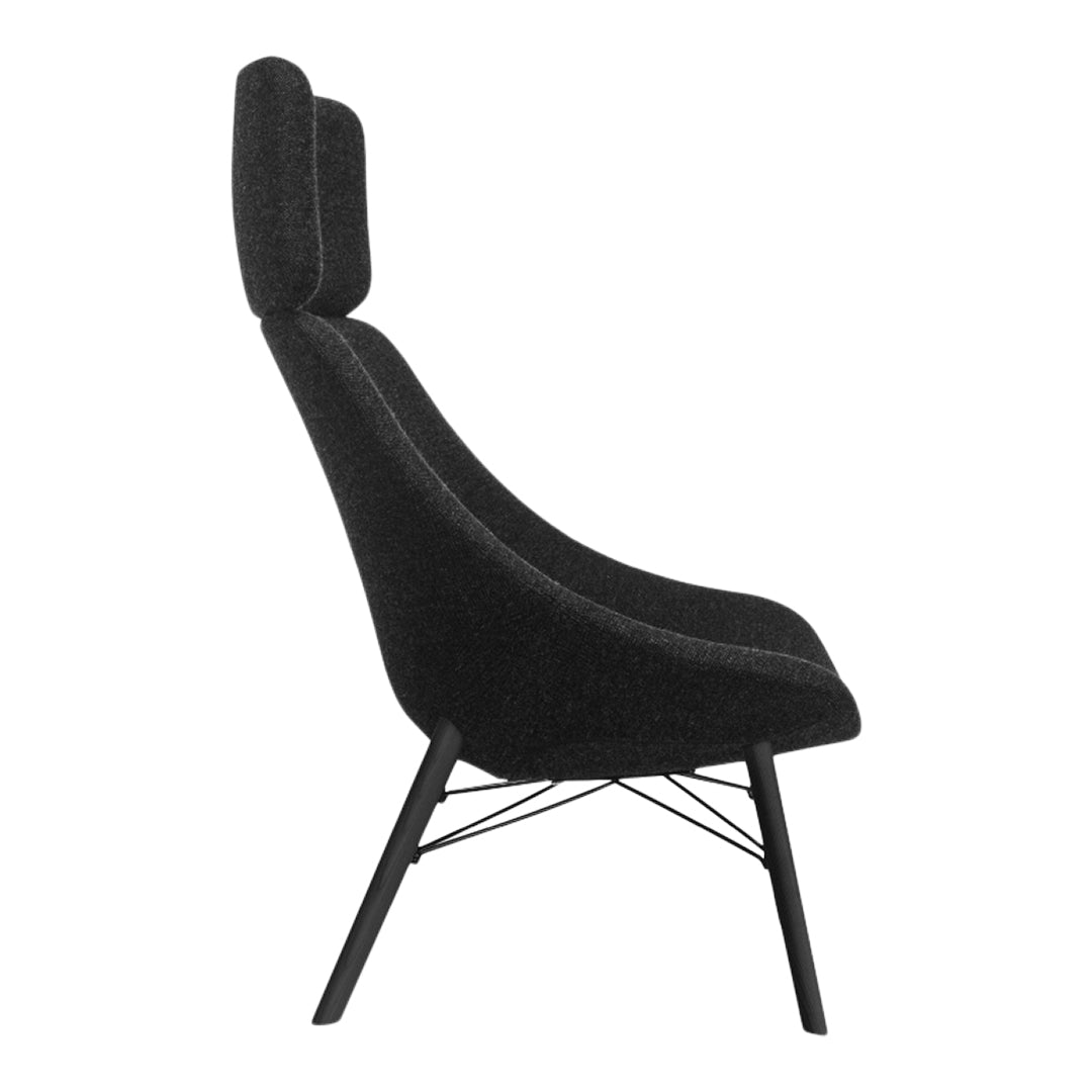 Auki Lounge Chair with Headrest - Solid Wood Base for Living Room, Bedroom & Office - Comfortable Modern Accent Chair for Relaxing & Reading