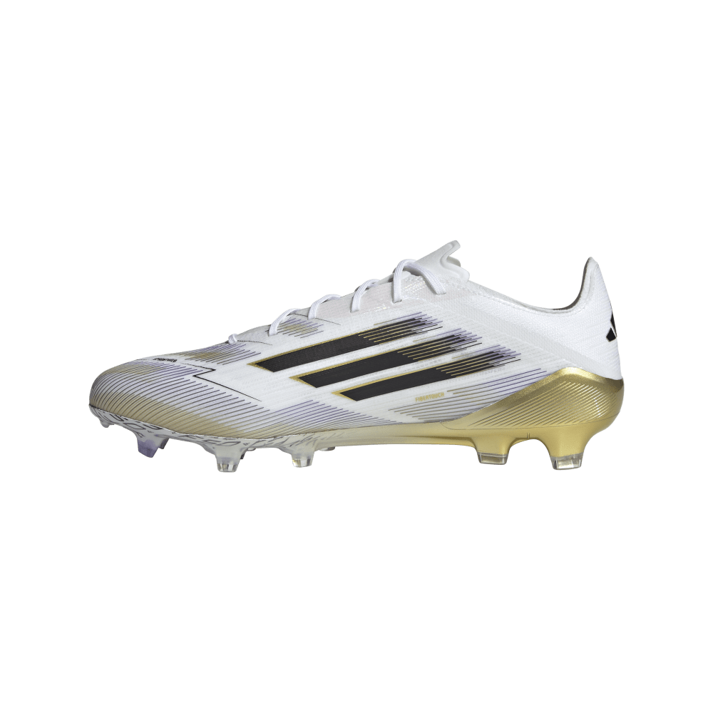 Adidas F50 Elite FG Soccer Cleats for Men - White/Black/Metallic Gold Football Shoes - Perfect for Professional Matches & Training Sessions