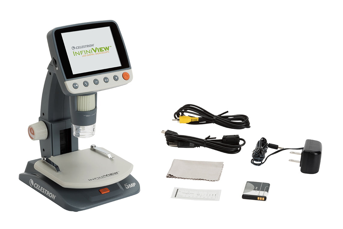 Infiniview LCD Digital Microscope 44360 - 4.3 Inch HD Screen, 1000X Magnification for Coin Collecting, Jewelry Inspection, PCB Repair & Science Education