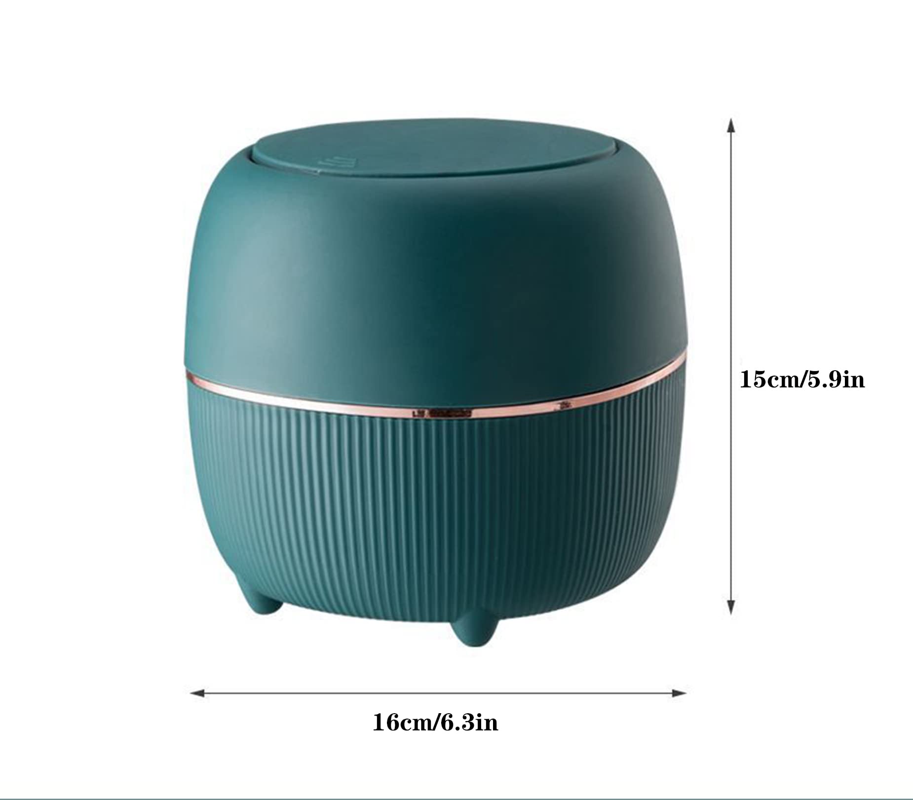Eco-Friendly Mini Desktop Trash Can with Lid - Small Plastic Waste Bin for Home & Office Organization - Includes 50 Trash Bags (Green) | Perfect for Desk, Bathroom, Bedroom & Dorm Room Cleaning
