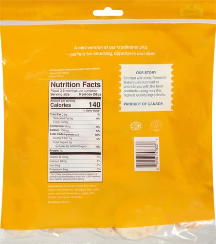 Roman's Bakehouse Original Mini Pita Bread - 200g (Pack of 6) | Soft & Fluffy Pockets for Sandwiches, Wraps, Dips & Mediterranean Meals | Perfect for Lunch Boxes, Parties & Quick Snacks
