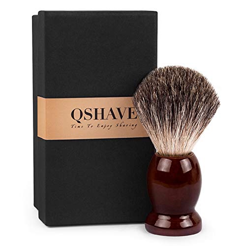 Premium 100% Pure Badger Hair Shaving Brush with Wood Handle - Classic Double Edge Safety Razor Brush for Men - Perfect for Wet Shaving & Traditional Grooming Rituals