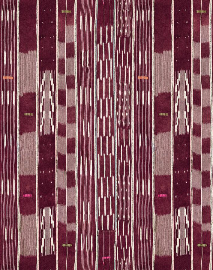 Chris Benz Large Madison Stripe Wallpaper in Aubergine - Premium Peel & Stick Wallpaper for Living Room, Bedroom, or Home Office Decor