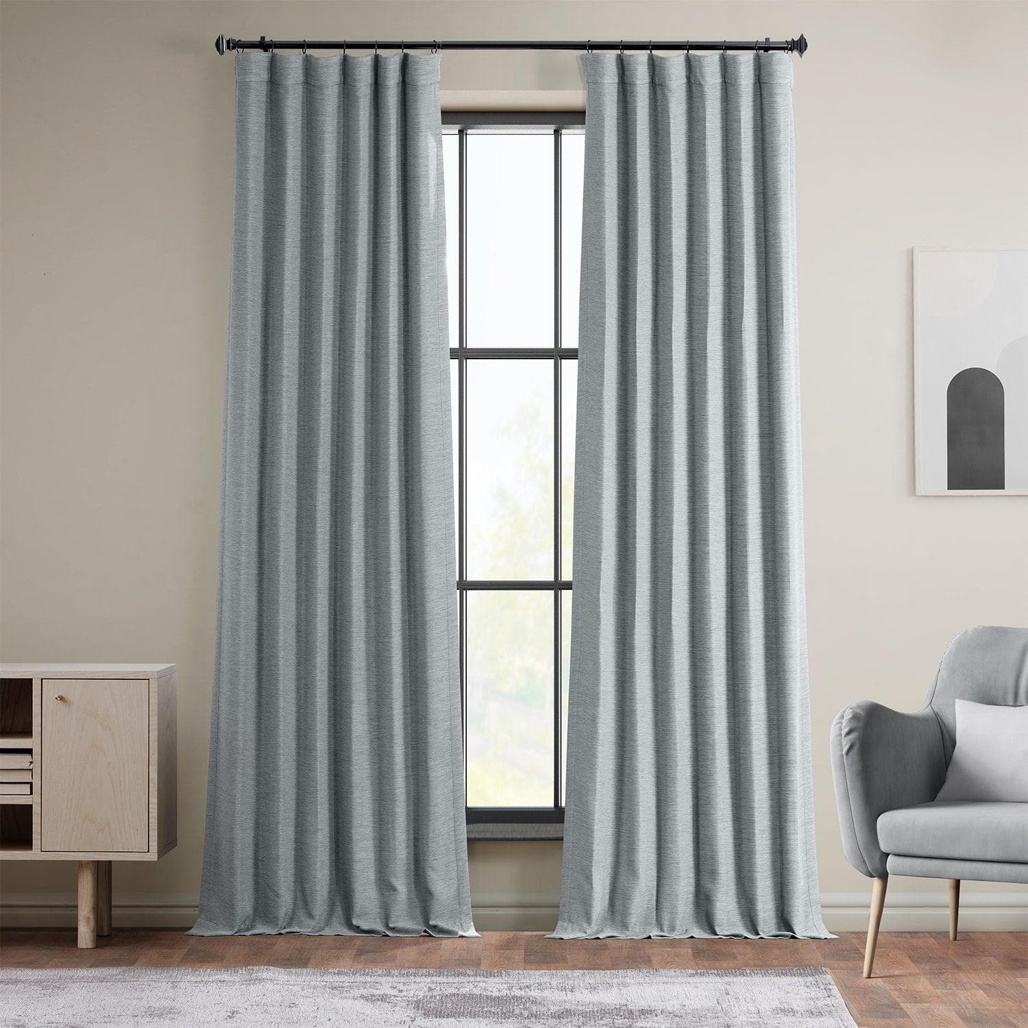 Gulf Blue Textured Bellino Blackout Curtains - Thermal Insulated Room Darkening Drapes for Bedroom, Living Room & Nursery - Noise Reducing & Energy Efficient Window Treatments