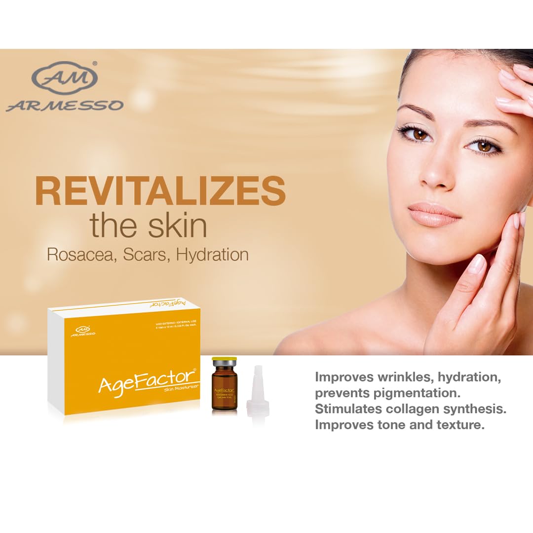Age Factor Anti-Aging Serum - 5 Pack 10ml Vials - Skin Moisturizer & Hydrating Cosmetic Transdermal Treatment - Perfect for Night Routine & Dry Skin Care