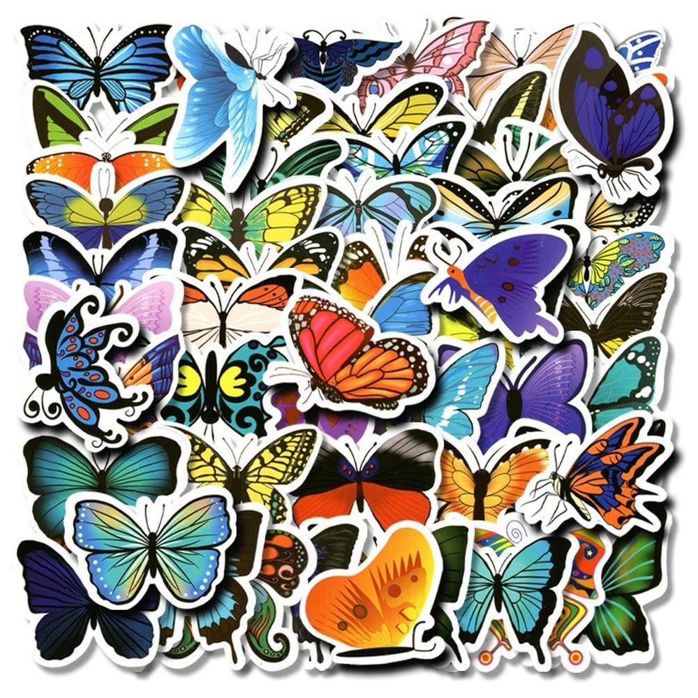 LZBRDY 58-Piece Colorful Butterfly Cardstock Stickers Set - Scrapbooking, Greeting Cards, DIY Crafts for Kids, Laptop & Suitcase Decoration, Journal & Notebook Embellishments - Perfect for School Projects, Bullet Journals, and Gift Wrapping