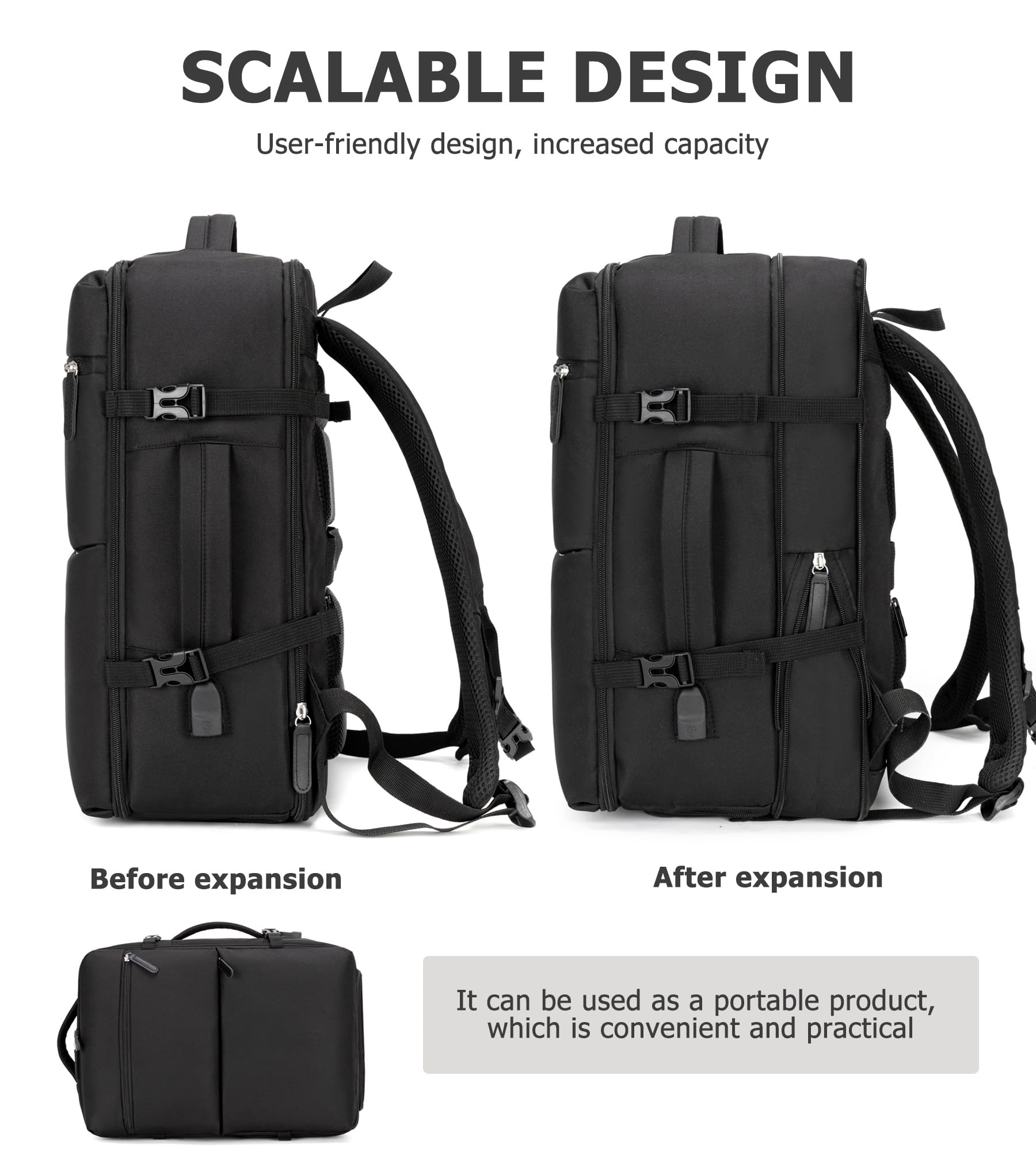 Feilario 2-Piece 20-Inch Aluminum Frame Hardside Spinner Luggage Set with TSA Lock, Cup Holder & Phone Holder - Perfect for Air Travel, Business Trips & Weekend Getaways