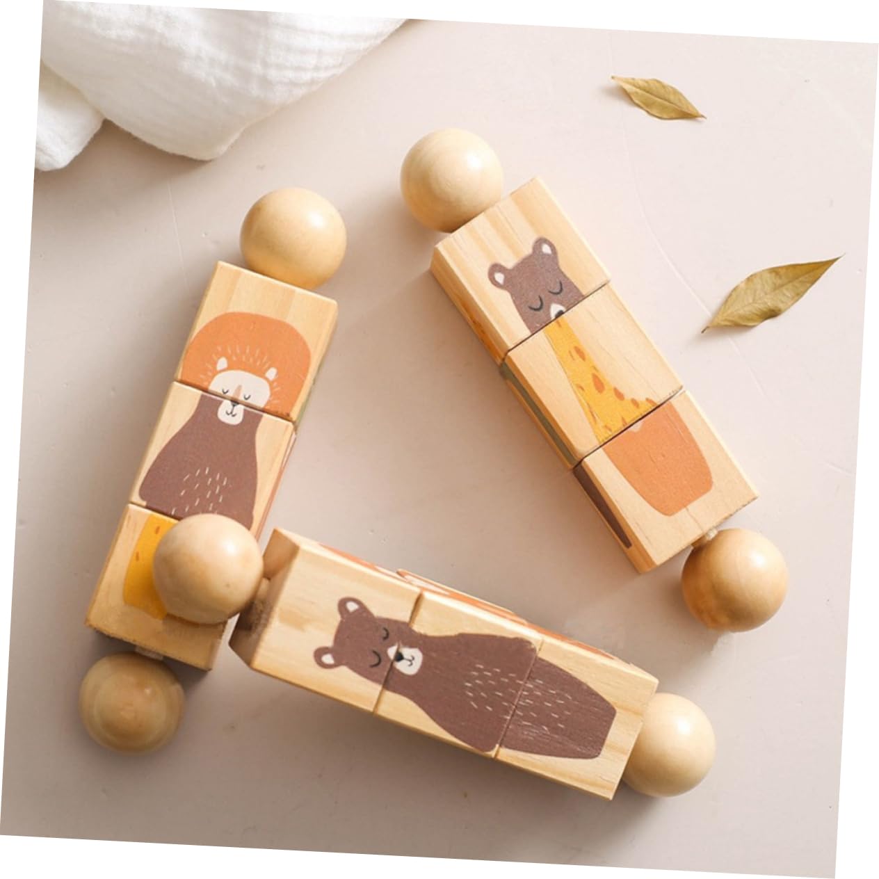 **Phenofice Wooden Baby Rattles - Natural Wooden Teething Toys for Newborns & Infants, Safe & Portable Handheld Rattle Toys for Sensory Play, Baby Shower Gifts, Nursery & Travel**
