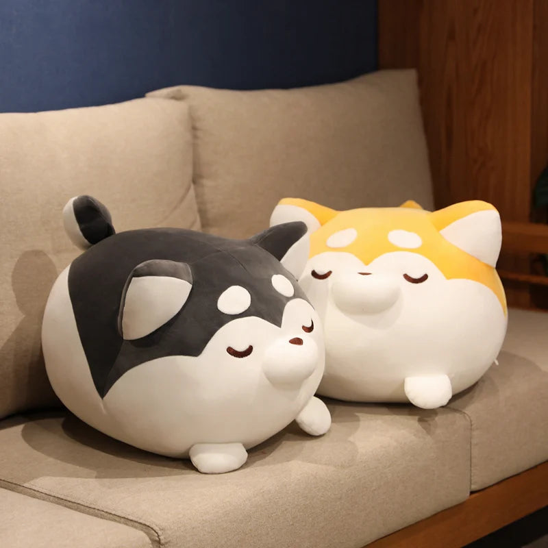 70cm Kawaii Animals Sleeping Dog Fatty Husky Plush Pillow - Super Soft Stuffed Toy for Kids, Boyfriend Gift, Couch & Bed Comfort Pillow - Perfect for Naps, Cuddling and Home Decor