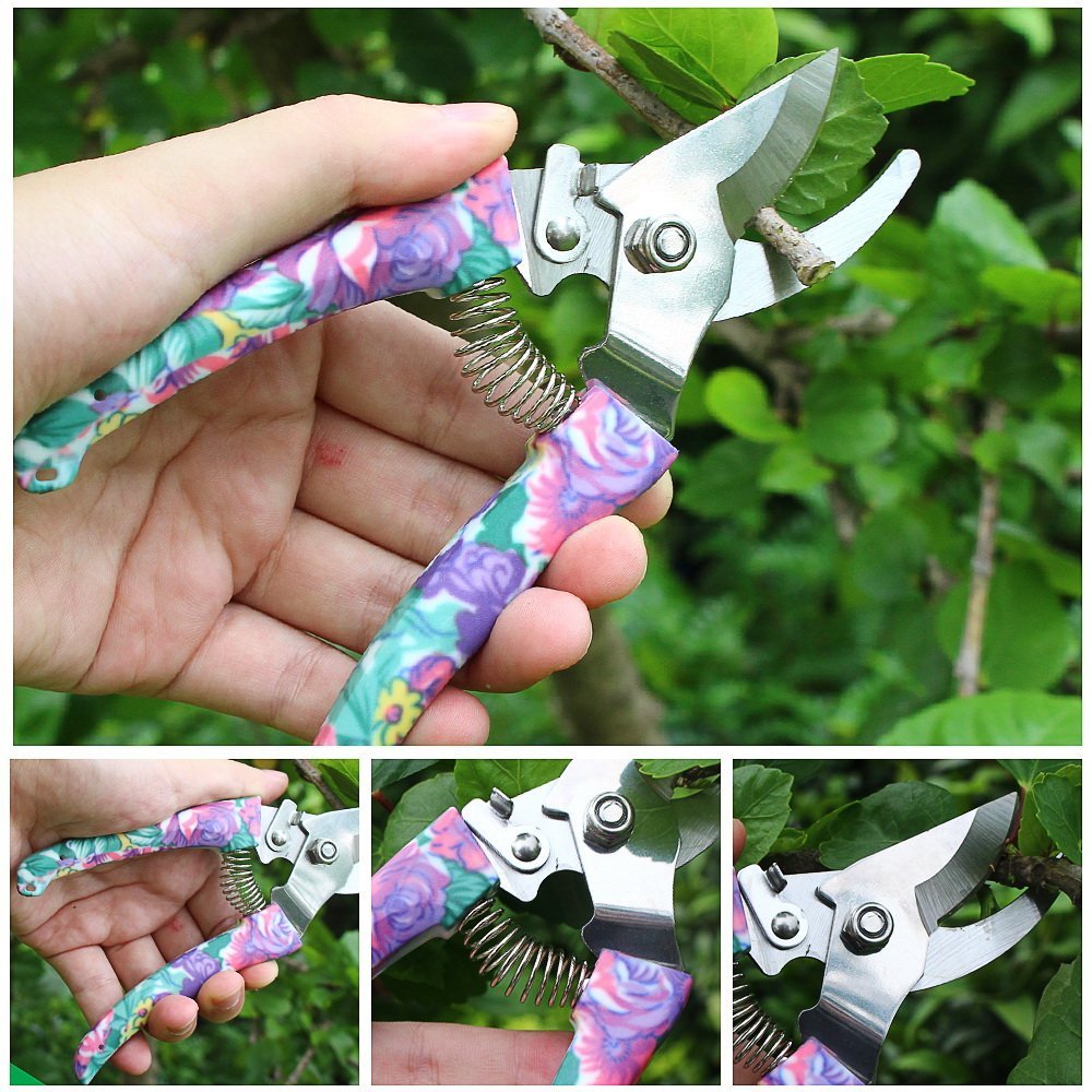 11-Piece Purple Floral Garden Tools Set with Ergonomic Handles - Trowel, Rake, Shovel, Pruner, Shears, Sprayer & Gloves in Carrying Case | Perfect Gardening Gifts for Women, Outdoor Planting & Yard Work
