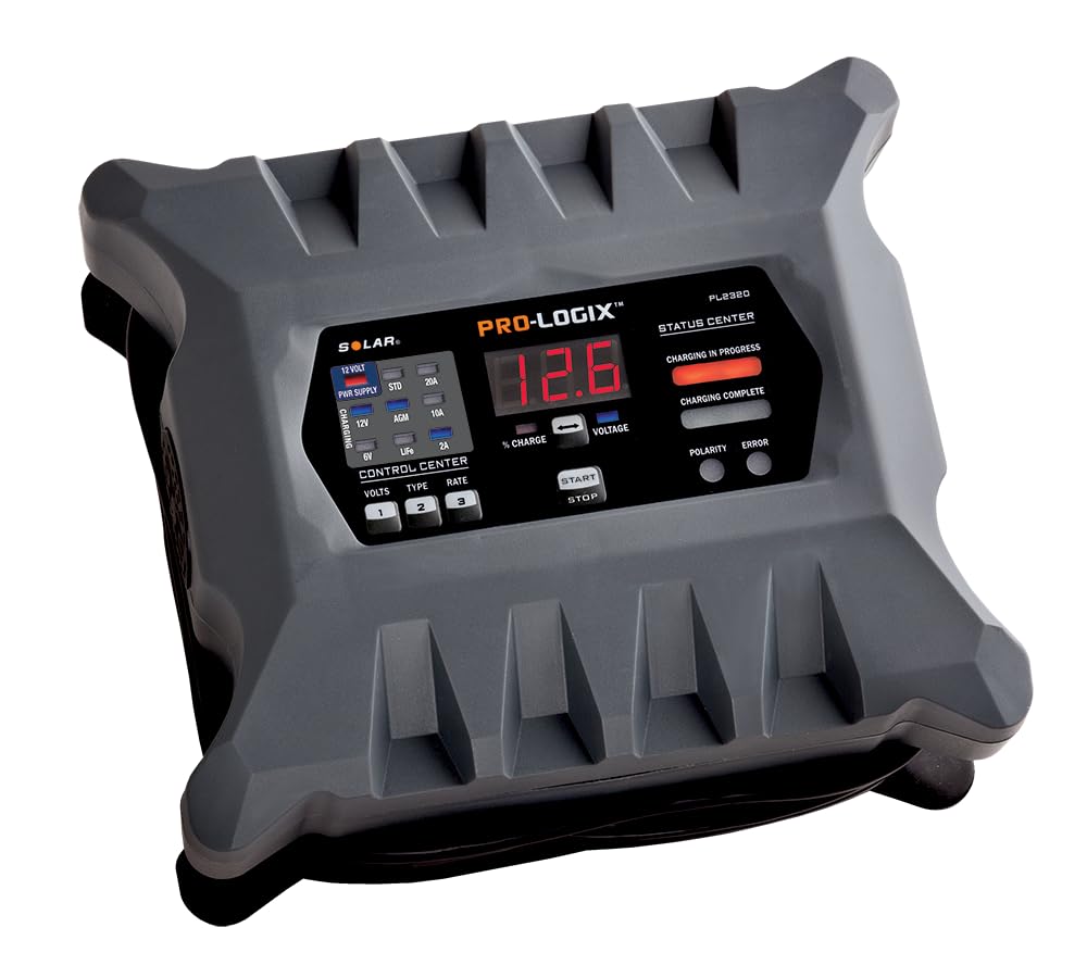 Clore Automotive PL2320 20-Amp Smart Battery Charger - 6V/12V Auto Charger, Maintainer & Stable Power Supply with Temp Compensation - Perfect for Cars, Motorcycles, Boats & Seasonal Vehicles