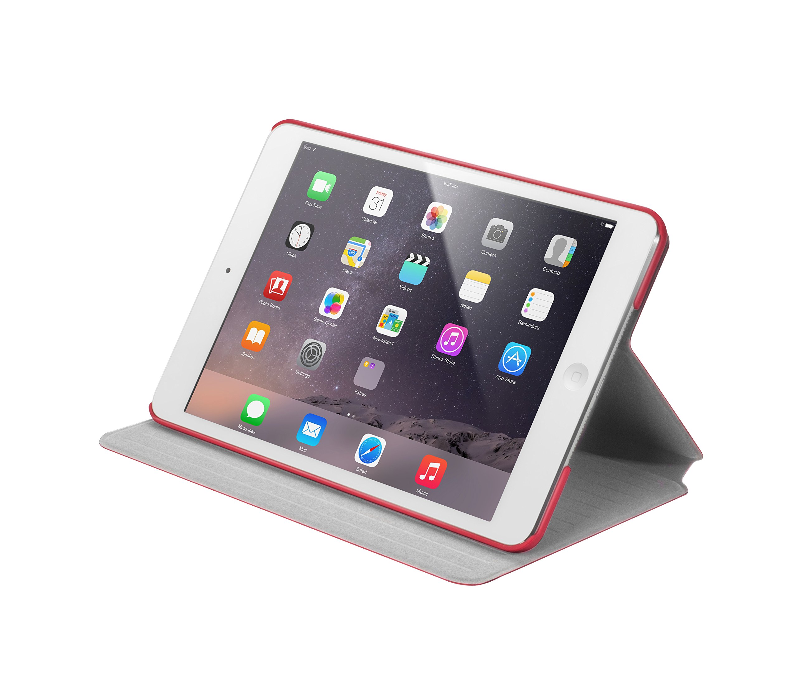 LAUT Official iPad Mini 3/2/1 Case - Slim Protective Cover for iPad Mini 3, iPad Mini 2, iPad Mini (Red) | Perfect for Work, Travel & Everyday Use