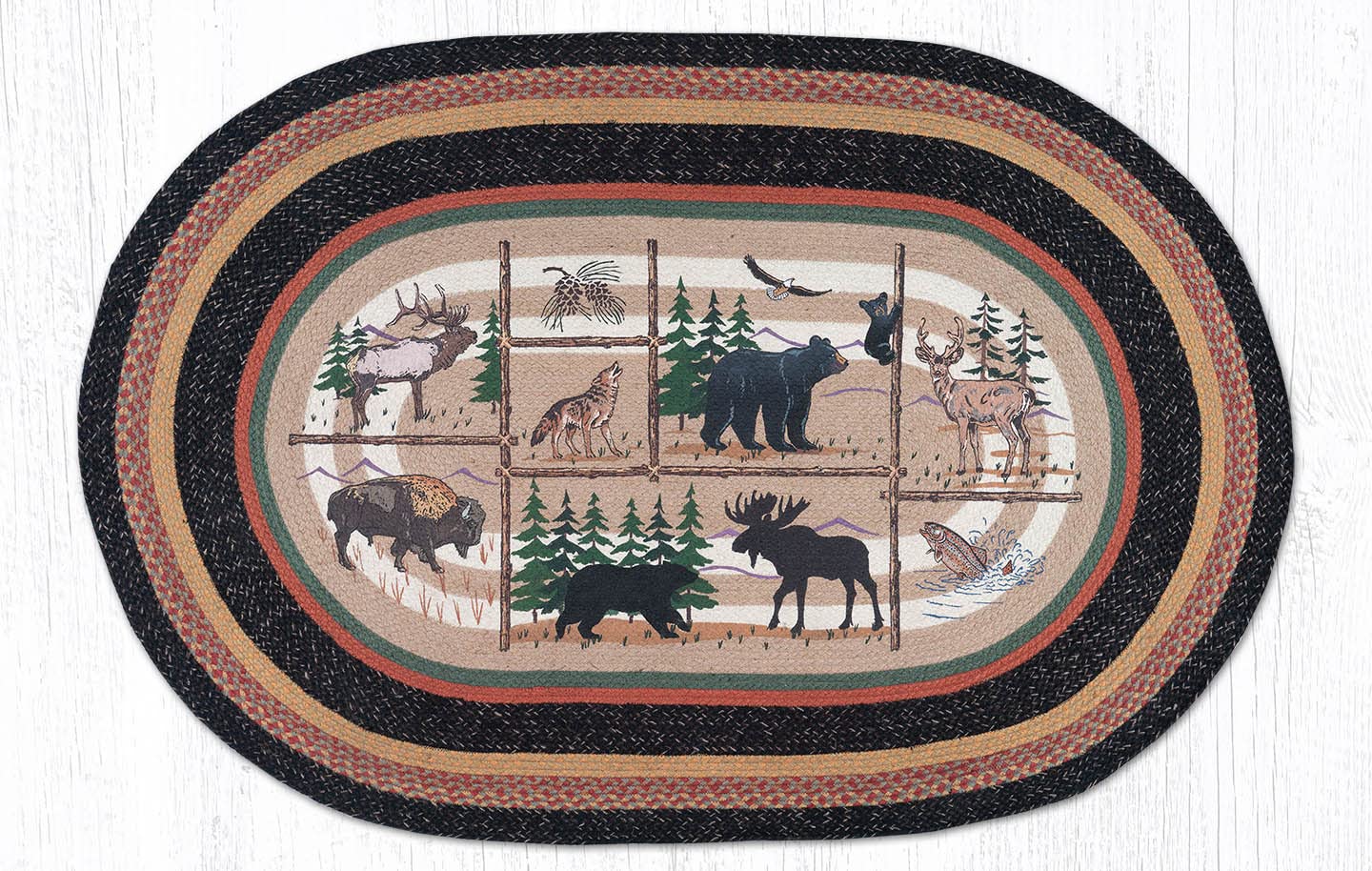 Earth Rugs 3'x5' Multicolor Non-Slip Area Rug - Soft Boho Chic Floor Mat for Living Room, Bedroom, Nursery & Home Decor