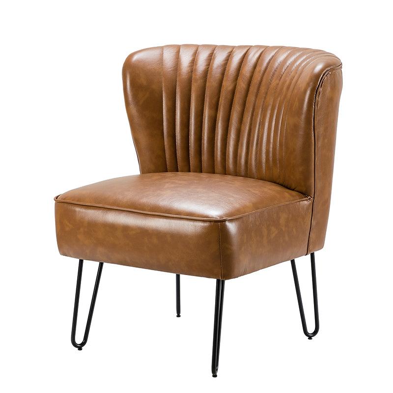 Annabella Vegan Leather Side Chair with Metal Base - Modern Dining & Office Accent Chair for Home & Workspace
