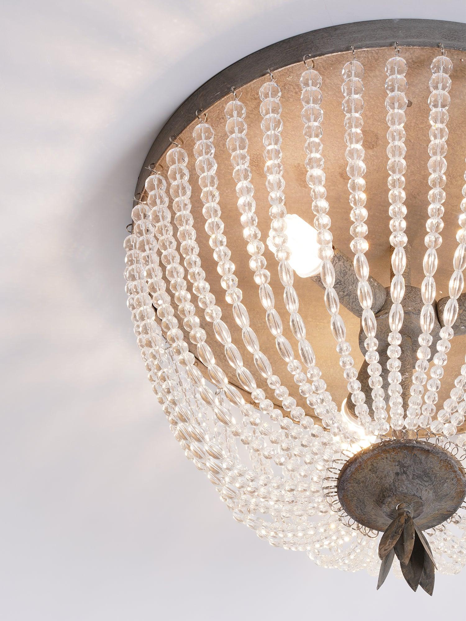 Dauphine Crystal Ceiling Light Fixture - Elegant Modern Chandelier for Dining Room, Bedroom & Living Room Lighting Decor