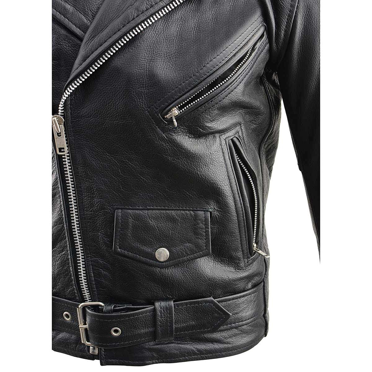 Premium Black Leather Motorcycle Jacket for Men - Milwaukee Leather MC Style Rider Jacket - Ideal for Biking, Cruising & Motorcycle Enthusiasts
