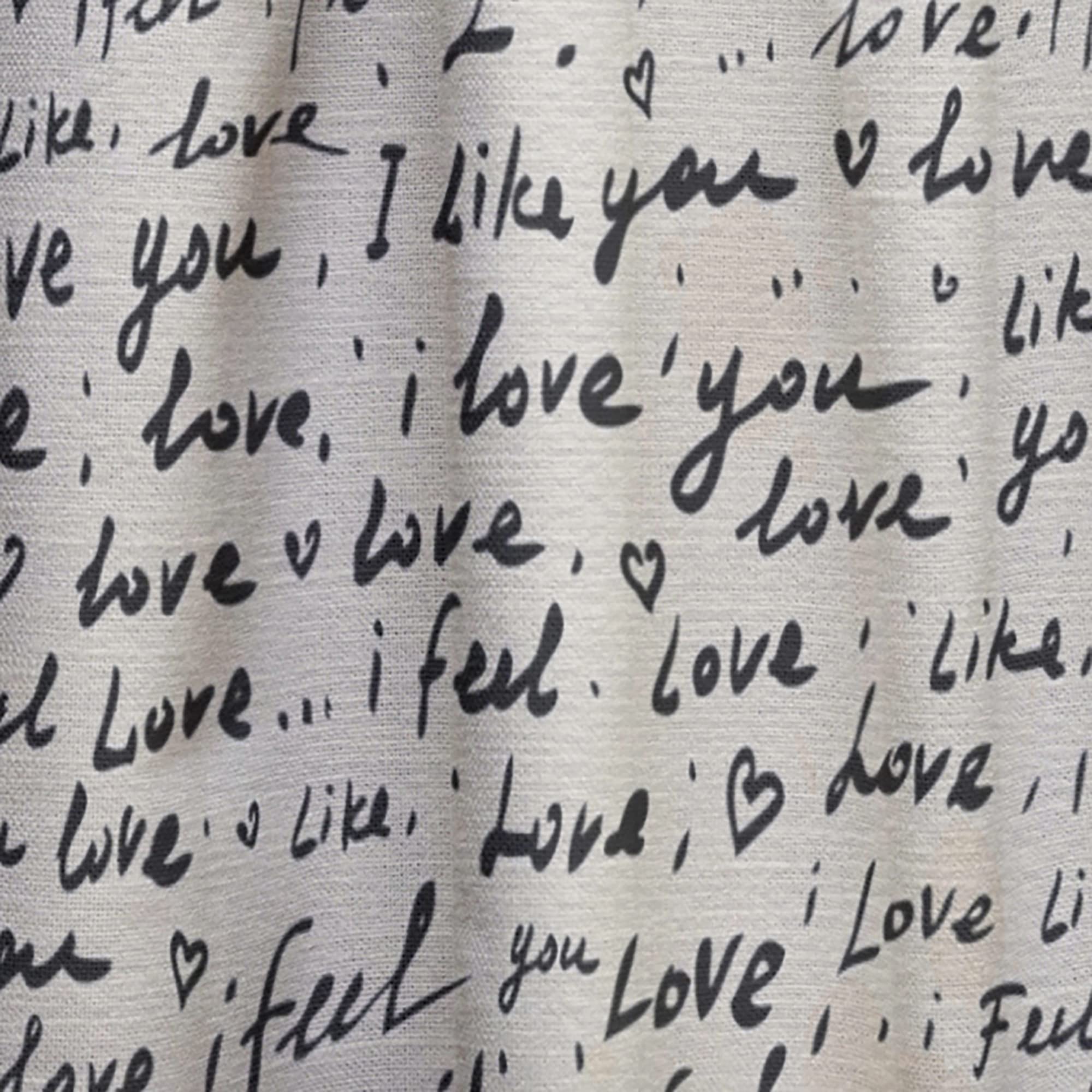DesignQ 'I Feel Love' Text Pattern Thermal Insulated Curtains - Single Panel 52x90 Inches - Blackout Drapes for Bedroom & Living Room - Perfect for Privacy, Light Control & Home Decor