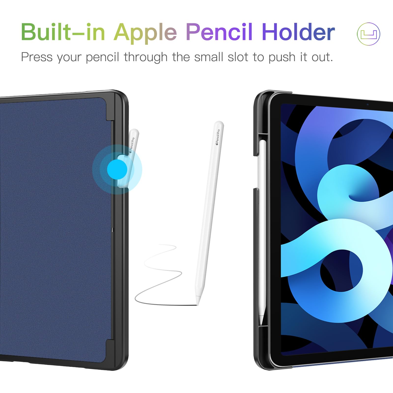 Fintie iPad Air 11-inch Case (M3 2025/M2 2024) & 10.9-inch (5th/4th Gen) Protective Cover - Multi-Angle Stand, Pencil Holder, Storage Pocket - Ocean Marble Design for Work, School & Travel