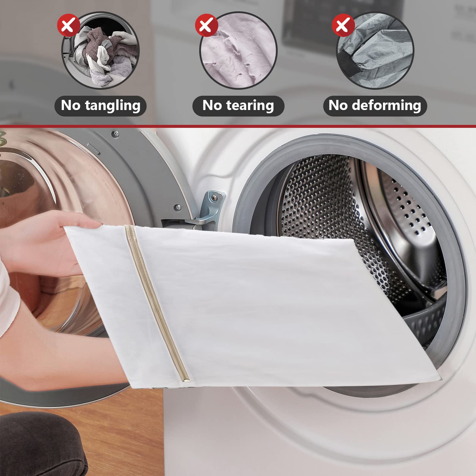 Mesh Laundry Bags for Delicates - 4 Pack Washing Machine Bags for Bras, Underwear, Socks & Clothes | Gentle Protection for Lingerie, Jeans, Dresses & Blouses | Perfect for Travel, Gym & Home Laundry Care