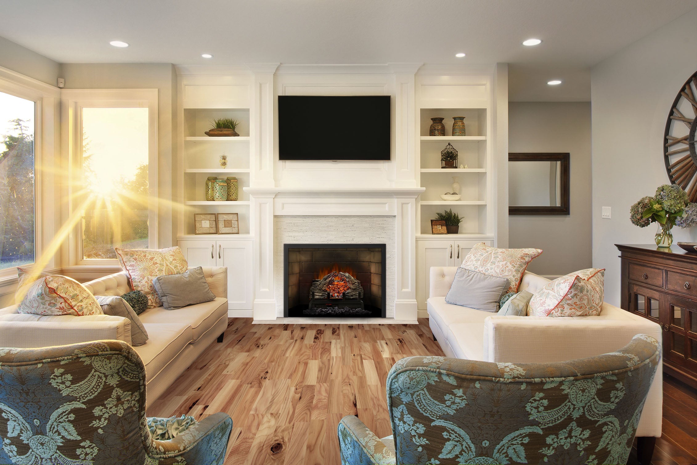 Napoleon Woodland 18 Inch Electric Fireplace Insert with Realistic Logs - Perfect for Living Rooms, Bedrooms & Cozy Winter Nights