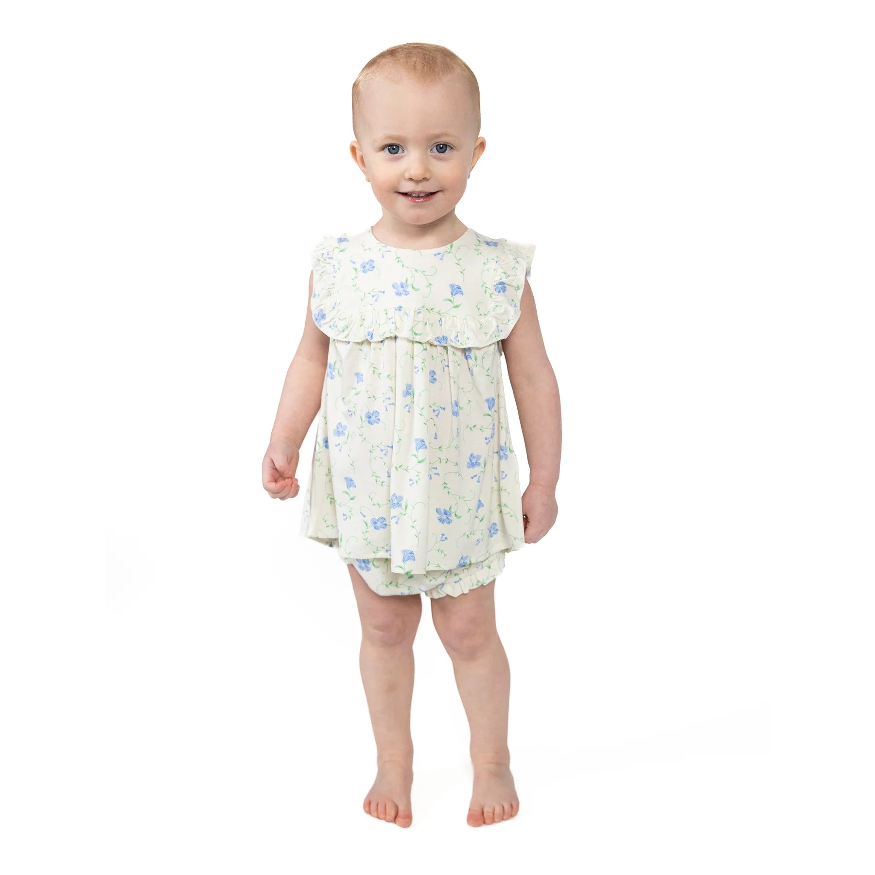 Sweet Vines Ruffle Top and Bloomer Set for Baby Girls | Floral Print Summer Outfit | Perfect for Photoshoots, Parties & Special Occasions