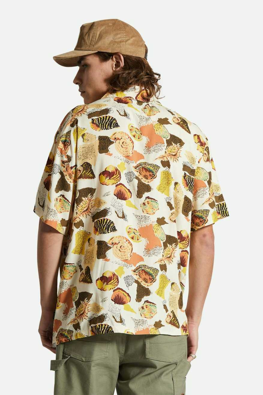 Bunker Reserve Short Sleeve Camp Collar Woven Shirt for Men - Multi-Color Shell Design | Casual Summer Wear, Beach Outings & Outdoor Adventures
