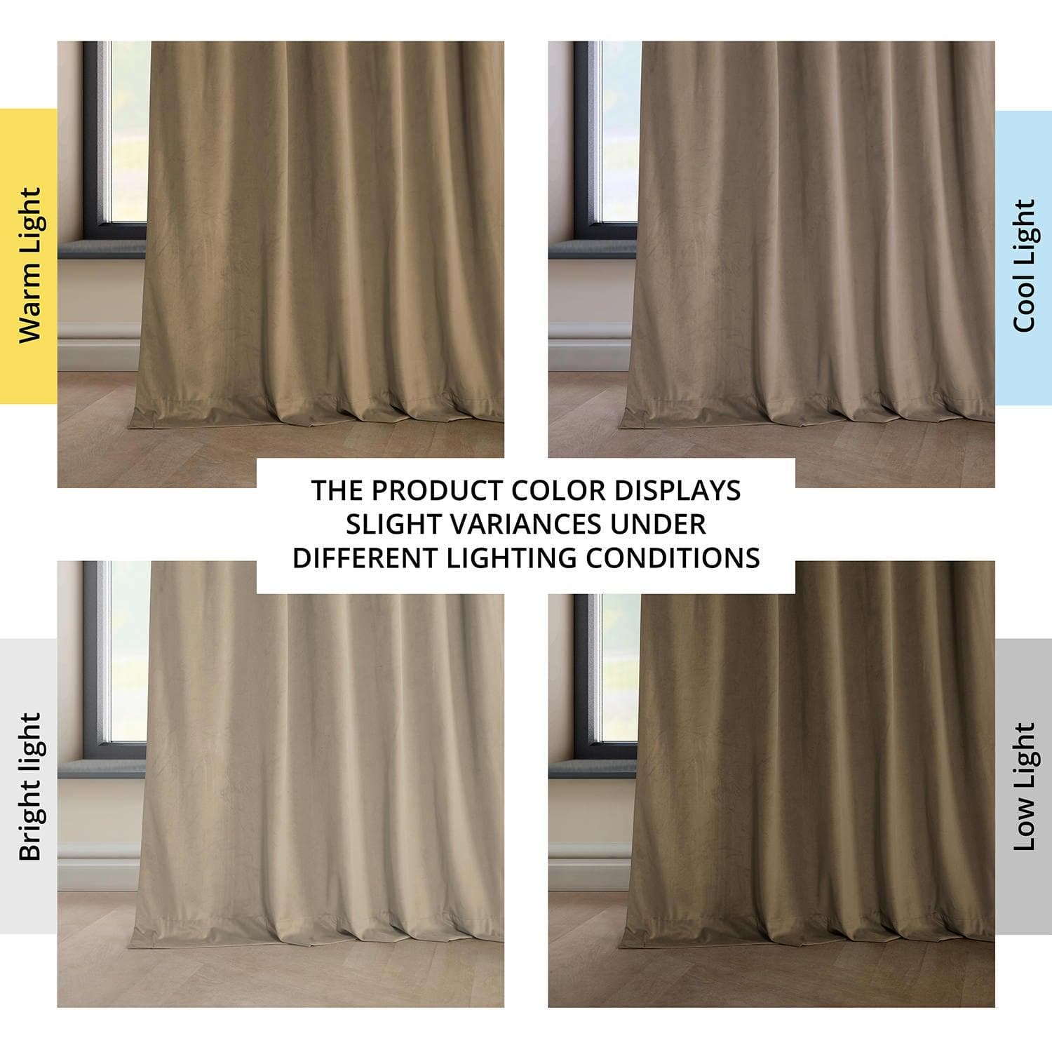 Luxury Taupe Velvet Blackout Curtains for Bedroom - Heritage Plush Thermal Insulated Drapes with Room Darkening, Noise Reducing & Energy Saving - Perfect for Living Room, Nursery & Home Theater