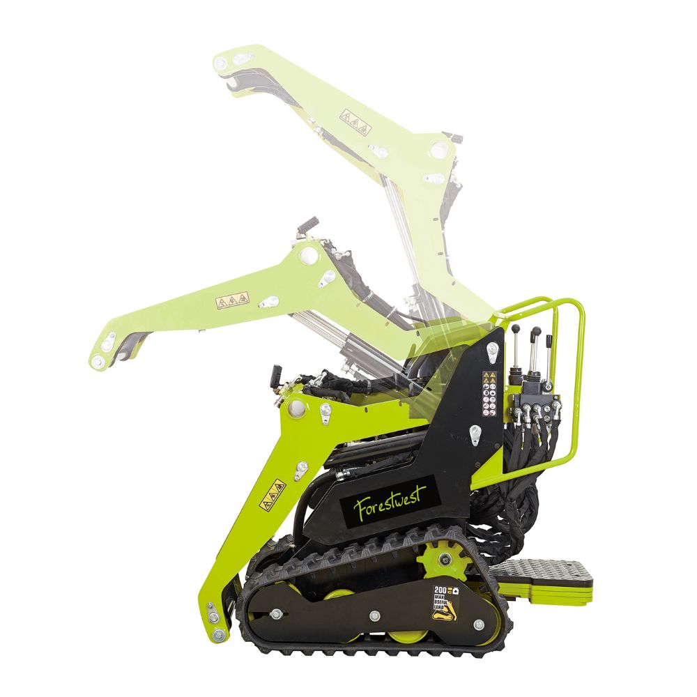 Forestwest BM700B Mini Tracked Skid Steer Loader with 80L Bucket - Compact Construction Equipment for Landscaping, Farming & Snow Removal