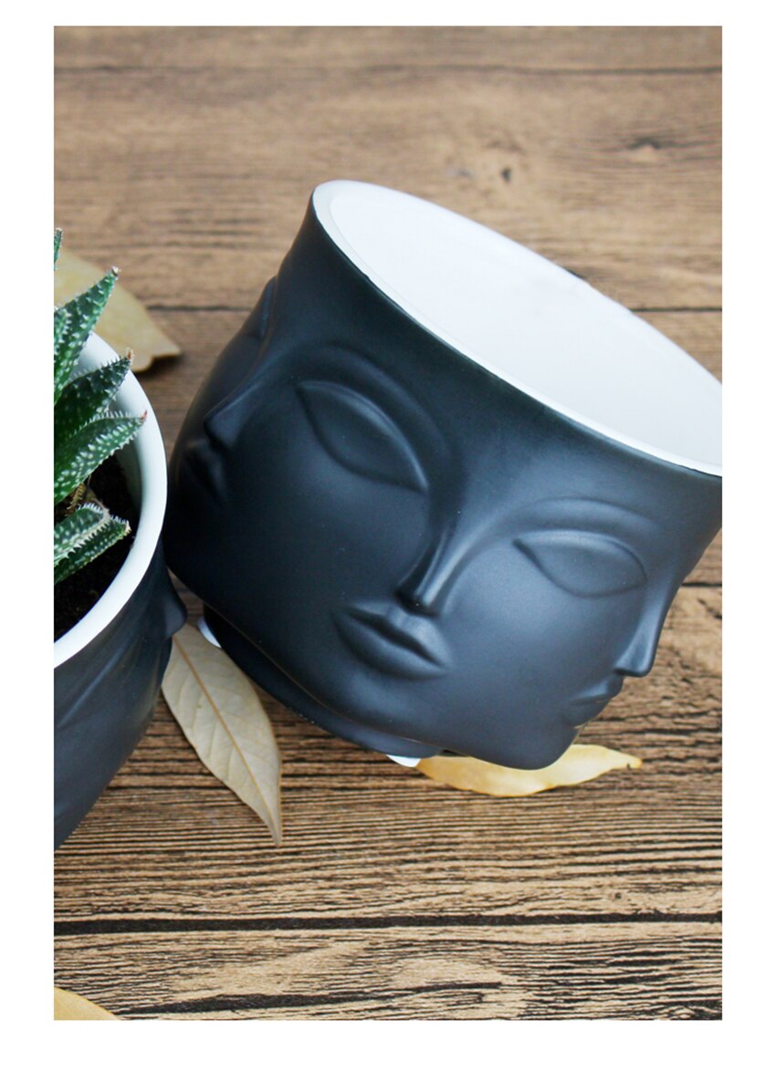 Ceramic Planter for Indoor Plants - Modern Decorative Flower Pot for Home & Office Decor - Perfect for Succulents, Herbs & Small Plants