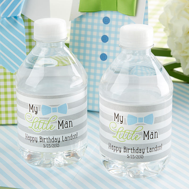 Custom Personalized Water Bottle Labels for Kids - Little Man Design | Perfect for School, Parties & Events