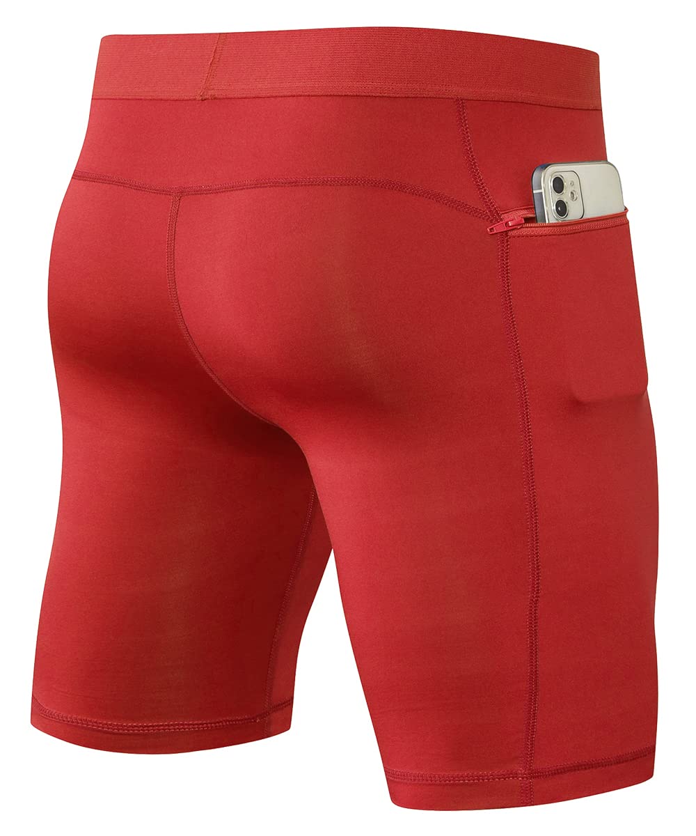 **Men's Compression Shorts with Pockets - Moisture-Wicking Running & Workout Shorts for Athletic Performance - Ideal for Gym, Jogging & Sports Activities**