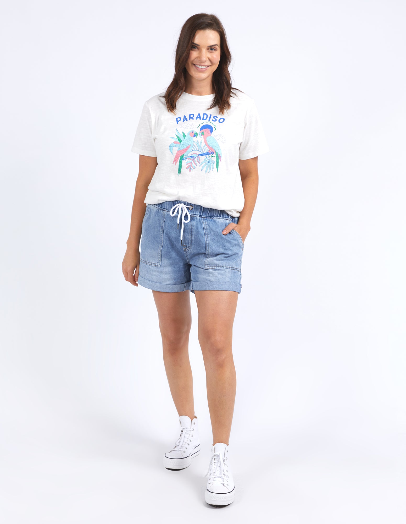 Elm Paradiso Soft Cotton T-Shirt - Comfortable Marshmallow Color Tee for Men & Women | Casual Wear, Lounge, Everyday Outfits